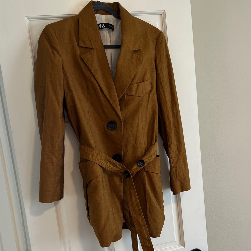 Zara Tan Women's Blazer with Belt
